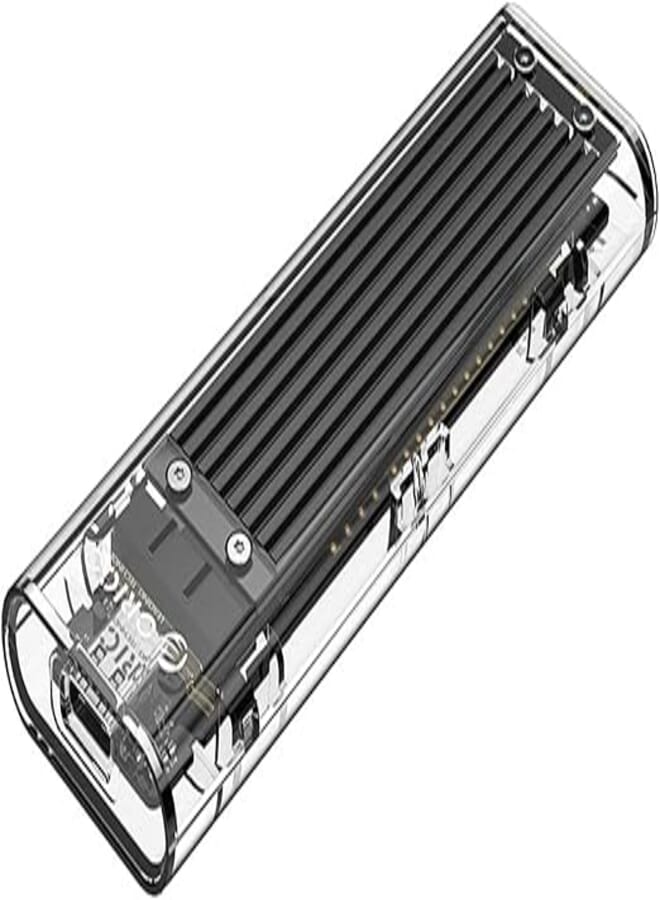 ORICO Transparent NVMe M.2 Enclosure Tool-Free USB3.1 Type-C Gen2 10Gbps to M.2 SSD Enclosure for Intel 660p/Samsung 970 EVO/Samsung970 Pro 2230/2242/2260/2280 PCIe NVMe M-Key SSD up to 2TB.